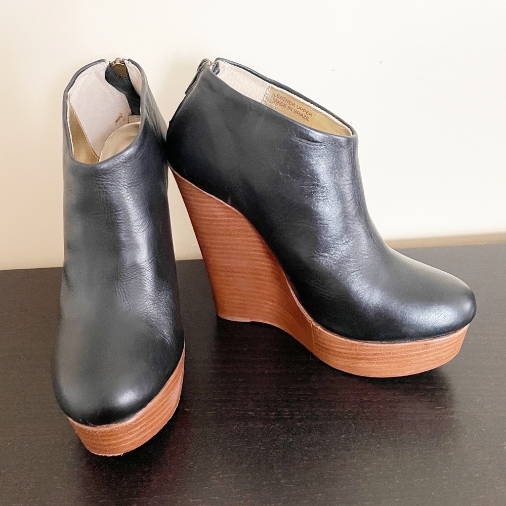 Madison Harding Platform Vintage Style Wedge Ankle Booties